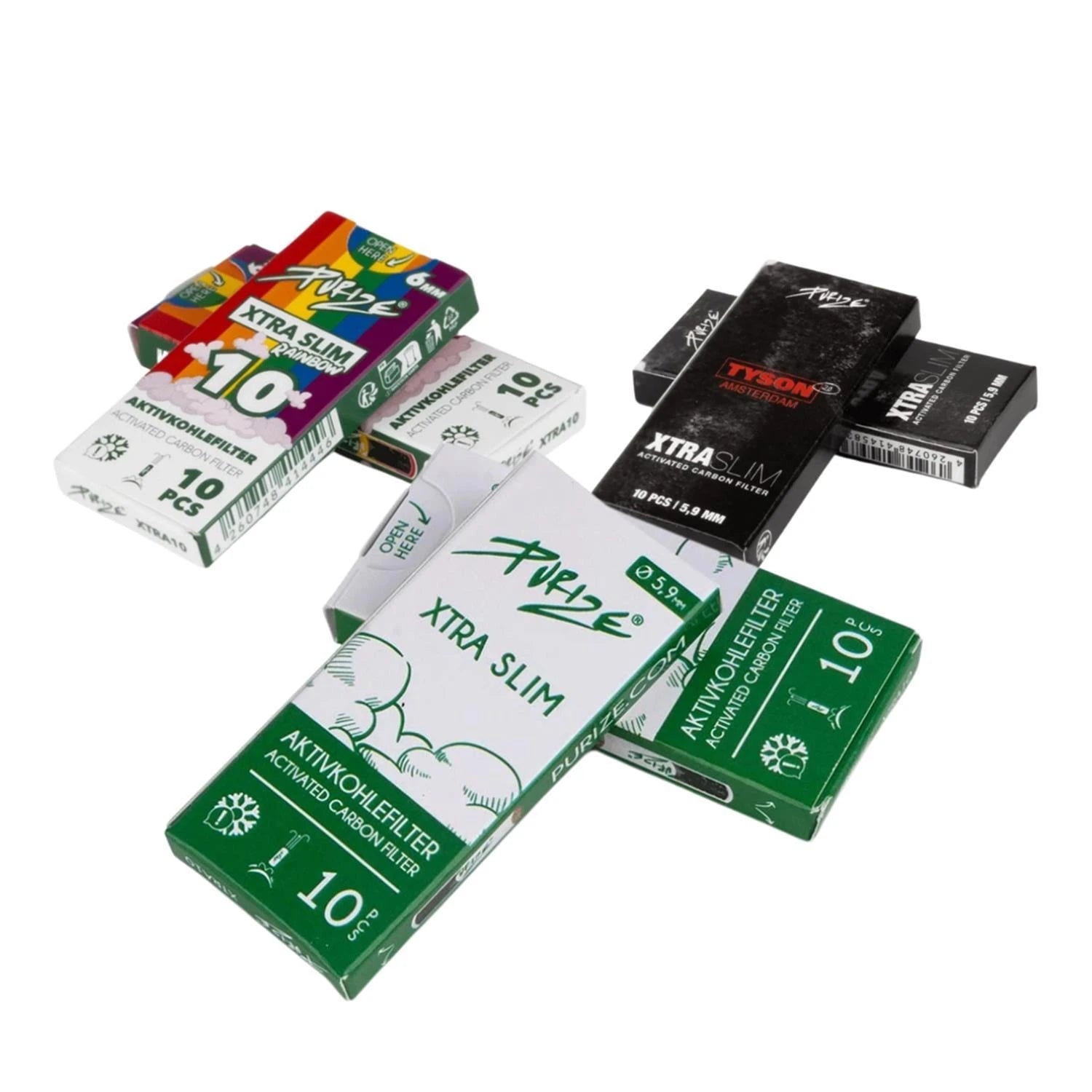PURIZE XTRA Slim Aktivkohlefilter (10 Stück) PURIZE